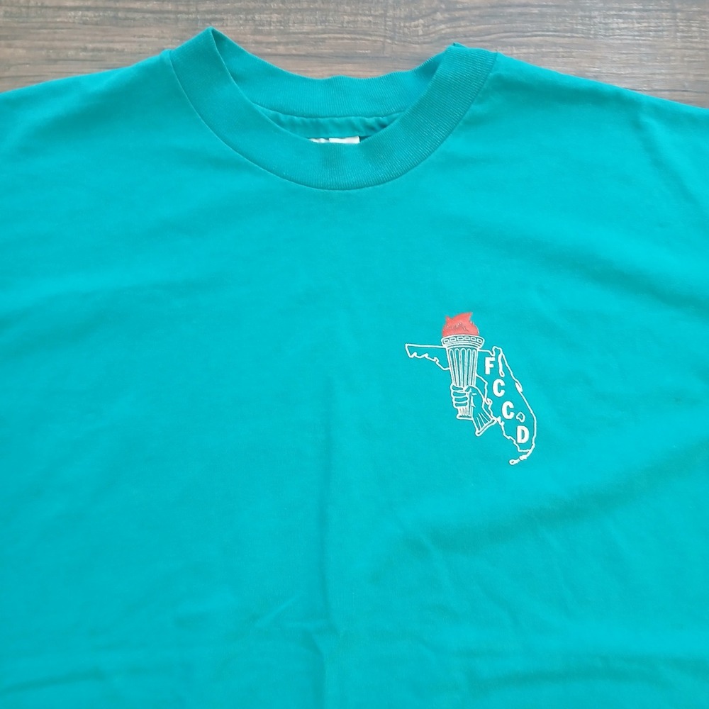 VTG Hanes Shirt Mens Extra Large Fifty Fifty Florida FCCD‎ USA Made Single 90s